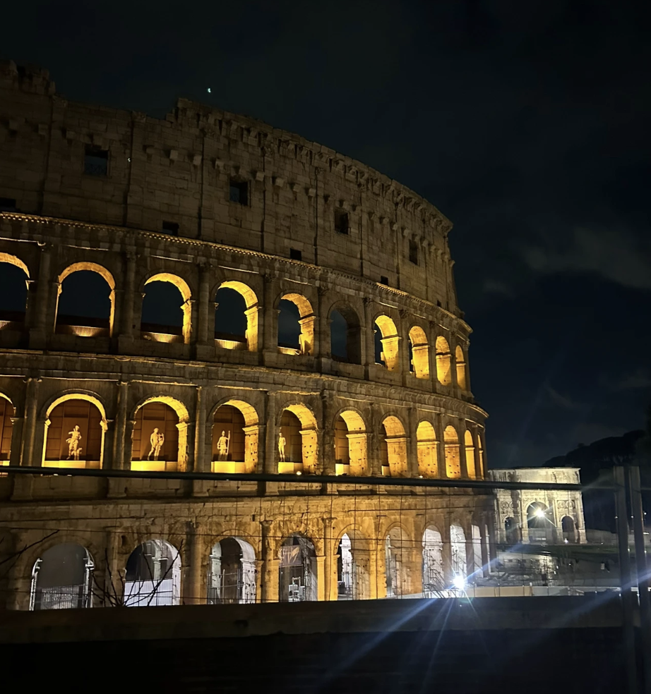 The Colosseum, which is over 2000 years old, impressed many of NHP's travelers, especially at night.